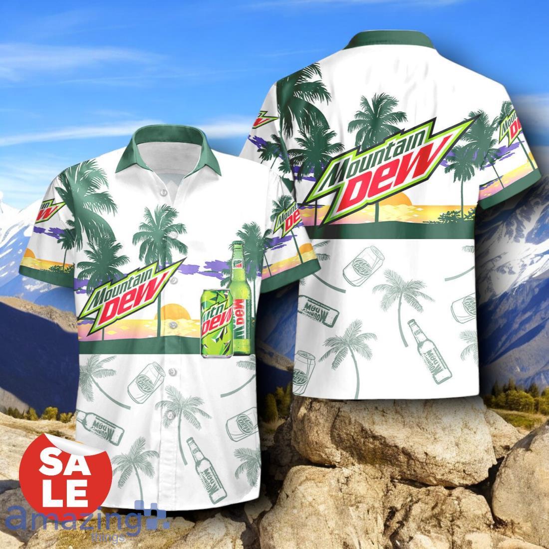 Tropical Beach Palm Tree Mountain Dew Hawaiian Shirt & Short image Tropical Beach Palm Tree Mountain Dew Hawaiian Shirt & Short Product Photo 2