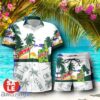 Tropical Beach Palm Tree Mountain Dew Hawaiian Shirt & Short