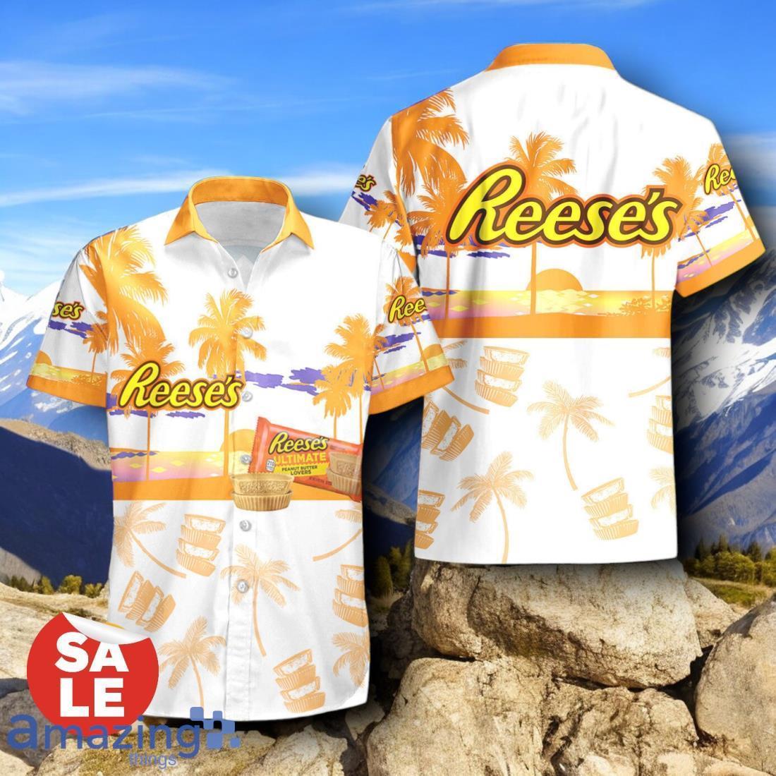 Tropical Beach Palm Tree Reese's Hawaiian Shirt & Short image Tropical Beach Palm Tree Reese's Hawaiian Shirt & Short