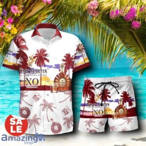Tropical Beach Palm Tree Remy Martin Hawaiian Shirt & Short Product Photo 1