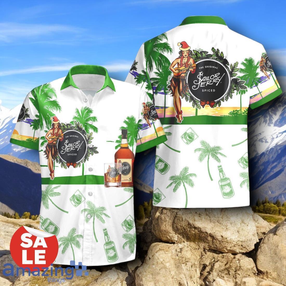 Tropical Beach Palm Tree Sailor Jerry Hawaiian Shirt & Short image Tropical Beach Palm Tree Sailor Jerry Hawaiian Shirt & Short Product Photo 2