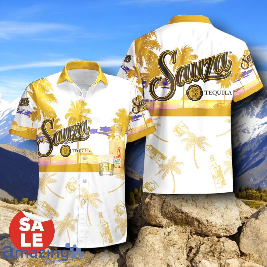Tropical Beach Palm Tree Sauza Tequila Hawaiian Shirt & Short image Tropical Beach Palm Tree Sauza Tequila Hawaiian Shirt & Short Product Photo 2