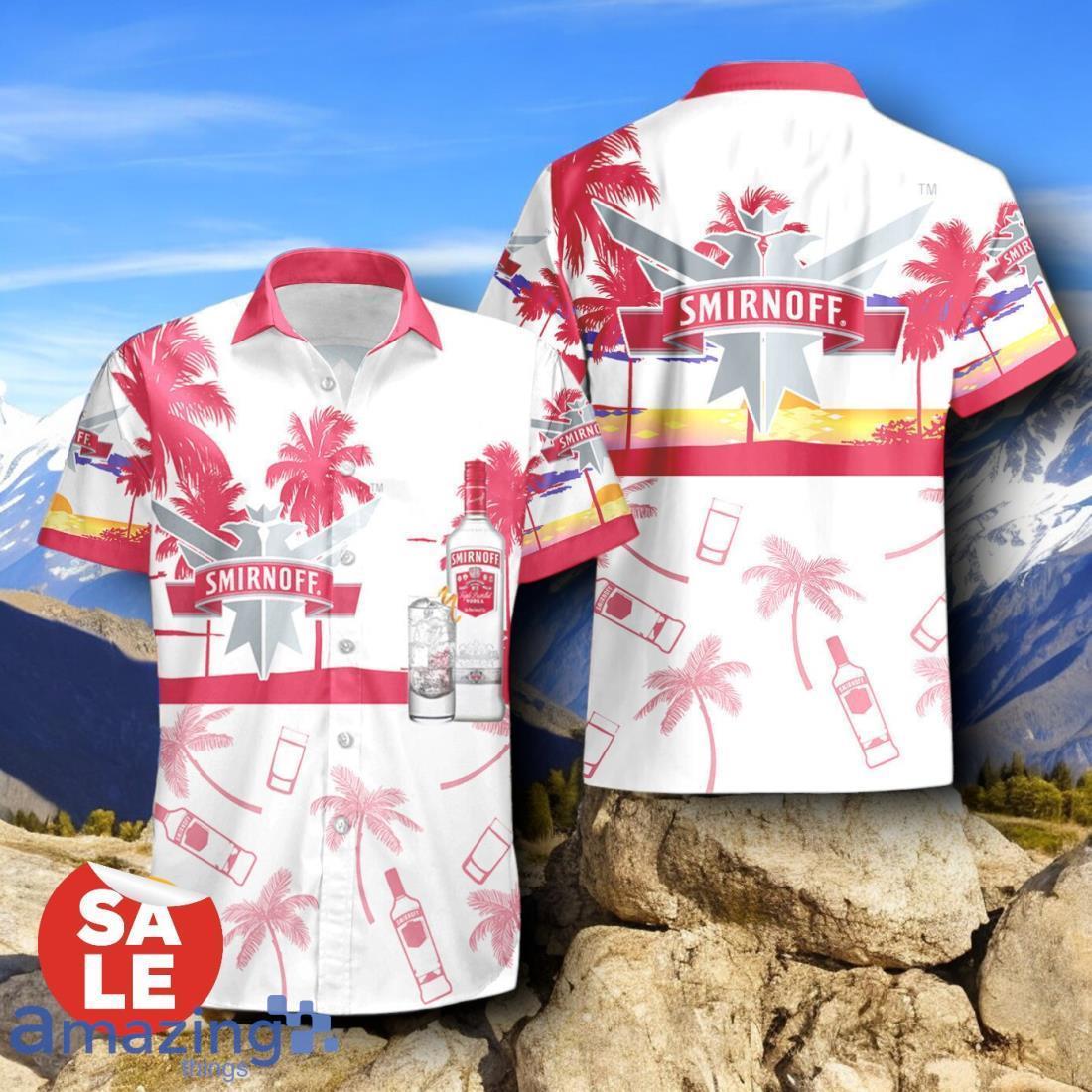 Tropical Beach Palm Tree Smirnoff Vodka Hawaiian Shirt & Short image Tropical Beach Palm Tree Smirnoff Vodka Hawaiian Shirt & Short Product Photo 2