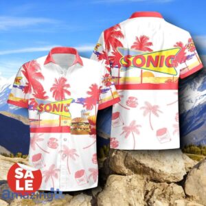 Tropical Beach Palm Tree Sonic Drive-In Hawaiian Shirt & Short Product Photo 2