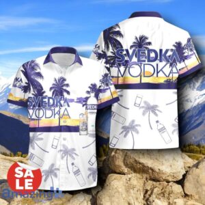 Tropical Beach Palm Tree Svedka Vodka Hawaiian Shirt & Short Product Photo 2