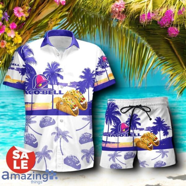 Tropical Beach Palm Tree Taco Bell Hawaiian Shirt & Short Product Photo 1