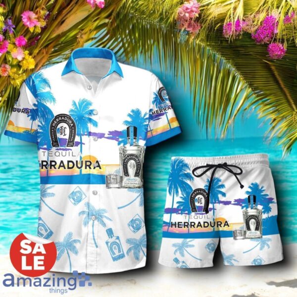 Tropical Beach Palm Tree Tequila Herradura Hawaiian Shirt & Short Product Photo 1