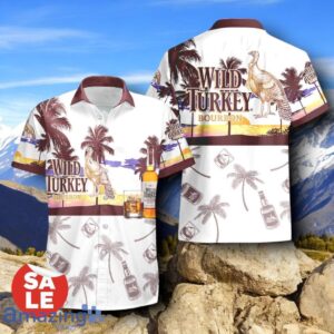 Tropical Beach Palm Tree Wild Turkey Bourbon WhiskeyHawaiian Shirt & Short image Tropical Beach Palm Tree Wild Turkey Bourbon WhiskeyHawaiian Shirt & Short Product Photo 2