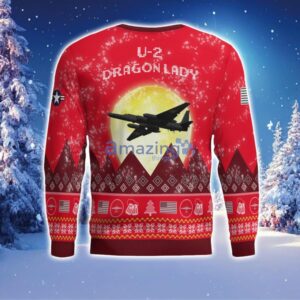 U-2 Dragon Lady U2 Aircraft Moonlight Red Color Ugly Christmas Sweater Christmas Gift Product Photo 3