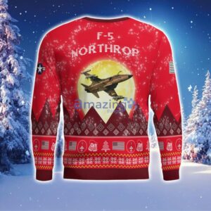 Northrop F-5 F5 Aircraft Moonlight Red Color Ugly Christmas Sweater Christmas Gift Product Photo 3