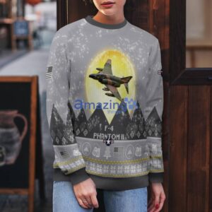 F-4 Phantom II F4 Aircraft Moonlight And Mountain Pattern Ugly Christmas Sweater Aircraft Lovers Christmas Gift Product Photo 5