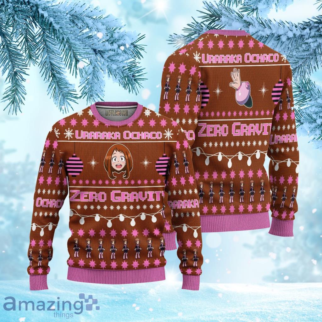 Uraraka Ochako My Hero Academia Ugly Christmas Sweater 3D Gift For Big Fans image Uraraka Ochako My Hero Academia Ugly Christmas Sweater 3D Gift For Big Fans Product Photo 1