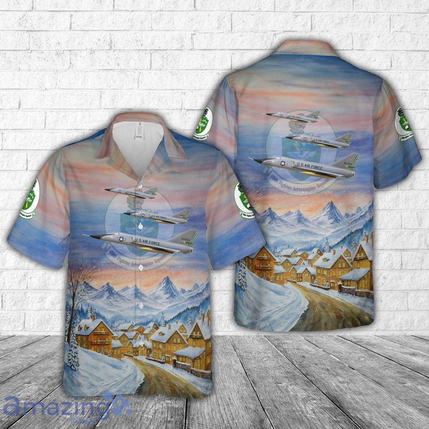 US Air Force F 106A Delta Dart 21st Air Division, 49th Fighter Interceptor Squadron (FIS), 5 60453 Griffiss AFB, NY Hawaiian Shirt image US Air Force F-106A Delta Dart 21st Air Division, 49th Fighter Interceptor Squadron (FIS), 5-60453 - Griffiss AFB, NY Hawaiian Shirt Product Photo 1