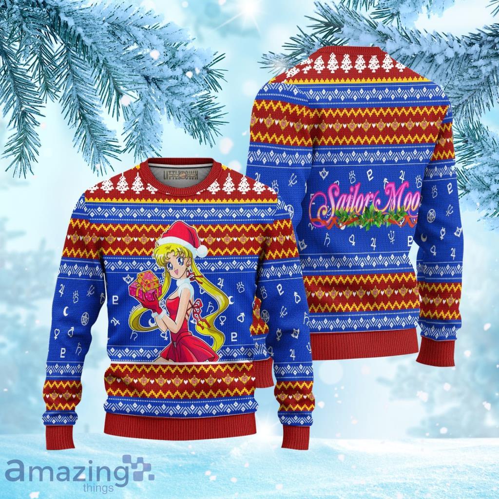 Usagi Tsukino Ugly Christmas Sweater 3D Sailor Moon Gift For Big Fans image Usagi Tsukino Ugly Christmas Sweater 3D Sailor Moon Gift For Big Fans Product Photo 1
