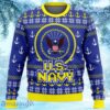 Veteran Us Navy Anchor Pattern Blue Yellow Veteran Christmas Ugly Sweater 3D Gift For Men And Women