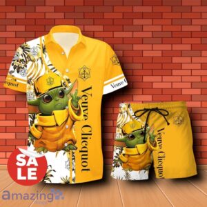 Veuve Clicquot Champagne Baby Yoda Hawaiian Shirt & Short Product Photo 1