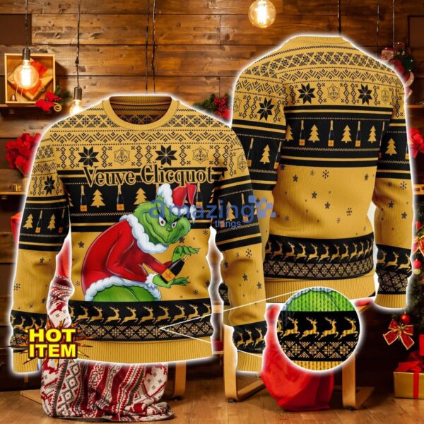 Veuve Clicquot Grinch Hug Logo Ugly Christmas Sweater Christmas Gift For Men And Women Product Photo 1