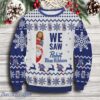 We Saw Pabst Blue RiNFL Buffalo Billson Christmas Ugly Sweater Gift For Men And Women