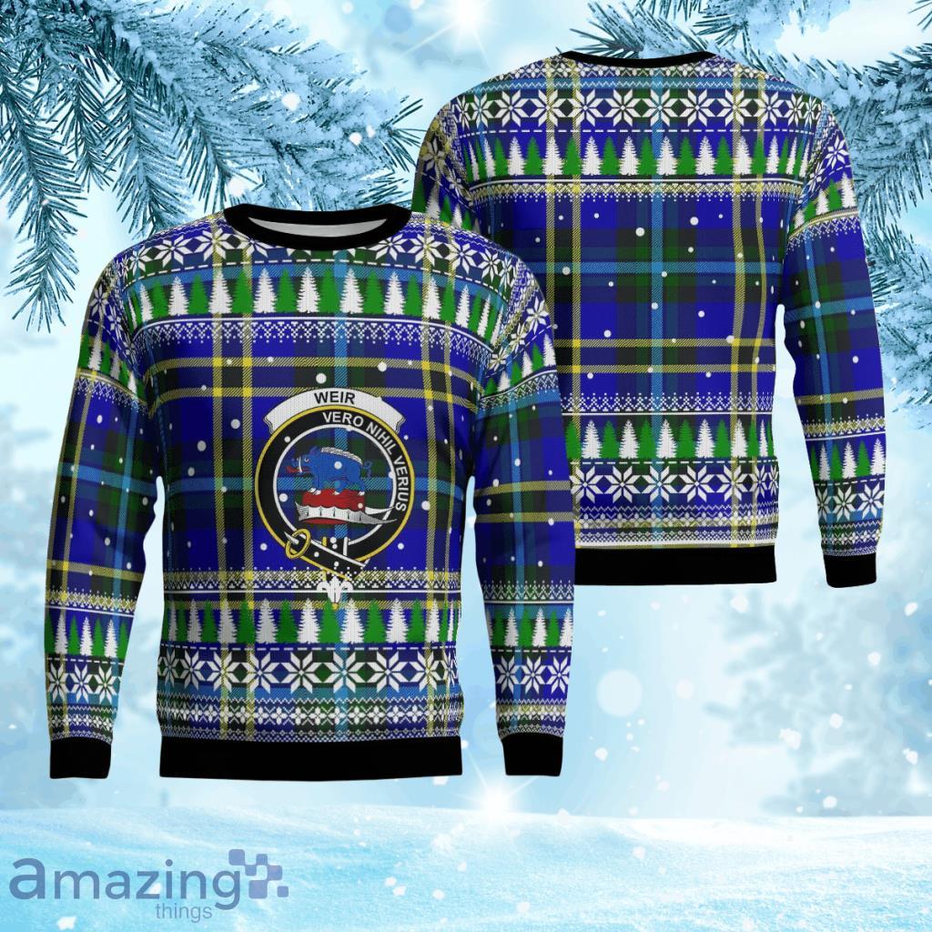 Weir Modern Crest Tartan Christmas Ugly Sweater 3D Gift For Men And Women image Weir Modern Crest Tartan Christmas Ugly Sweater 3D Gift For Men And Women Product Photo 1