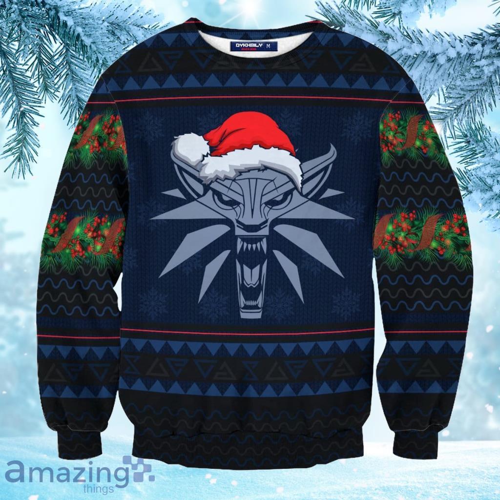 Witcher Geralt Christmas Unisex Wool Sweater Ugly Christmas Sweater 3D image Witcher Geralt Christmas Unisex Wool Sweater Ugly Christmas Sweater 3D Product Photo 1