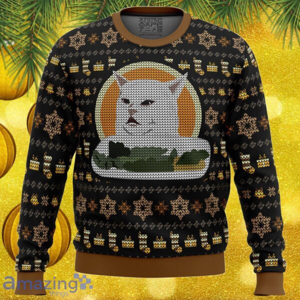 Woman Yelling At Cat Meme V2 Ugly Christmas Sweater Gift For Men And Women Product Photo 1