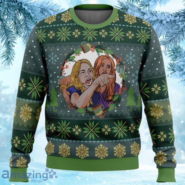 Woman Yelling At Cat Parody Ugly Christmas Sweater Product Photo 1