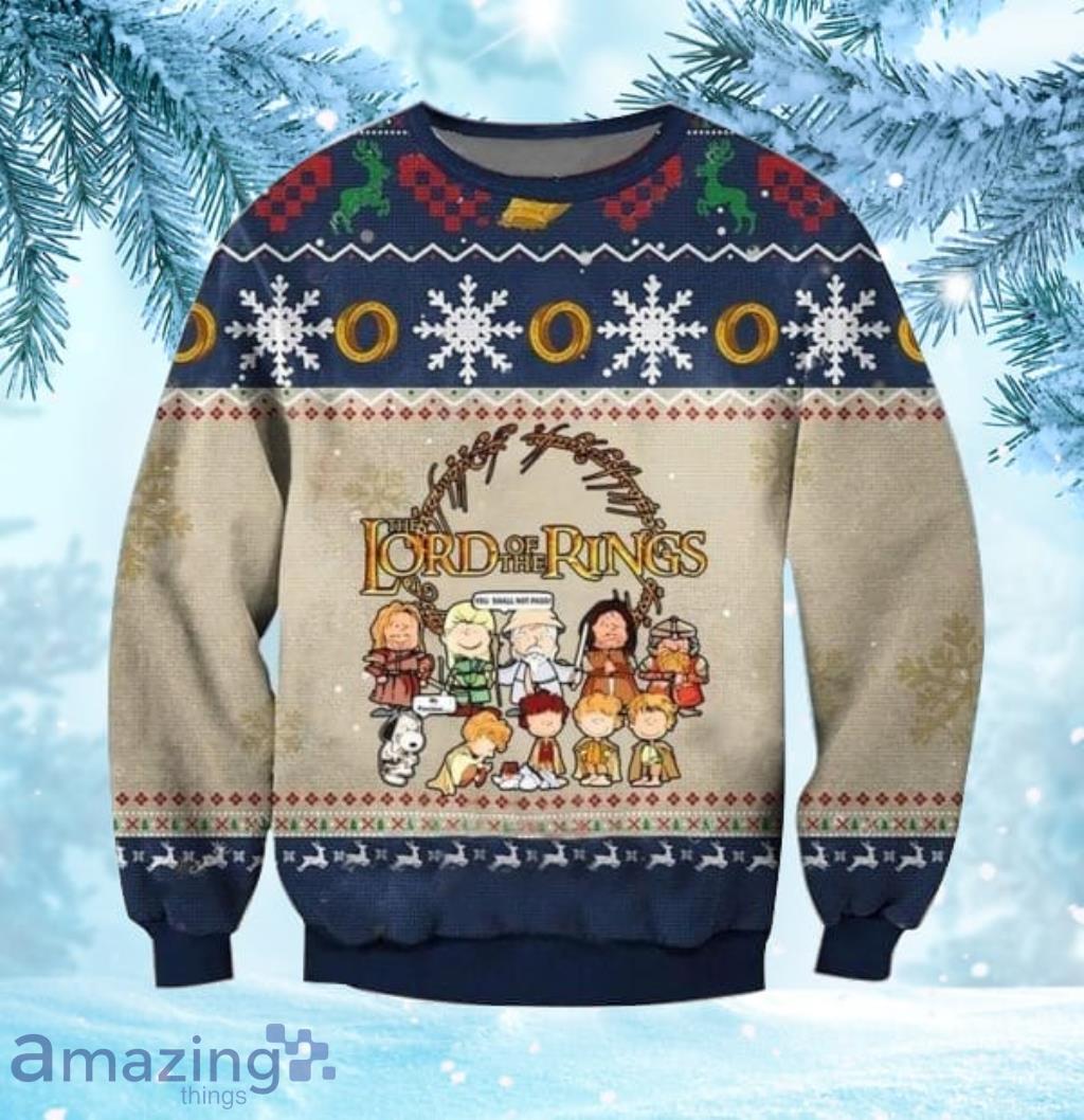 Woolen Peanuts Movie With Lotr Second Breakfast Club Ugly Christmas Sweatshirt image Woolen Peanuts Movie With Lotr Second Breakfast Club Ugly Christmas Sweatshirt Product Photo 1