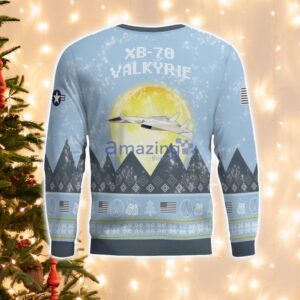 XB-70 Valkyrie XB70 Light Blue Aircraft Moonlight 3D Ugly Christmas Sweater Christmas Gift Product Photo 3