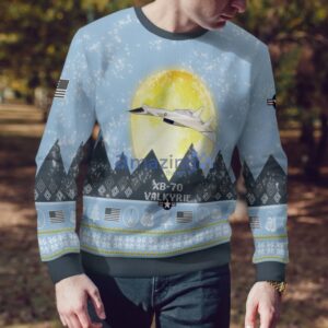 XB-70 Valkyrie XB70 Light Blue Aircraft Moonlight 3D Ugly Christmas Sweater Christmas Gift Product Photo 4