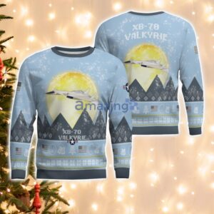 XB-70 Valkyrie XB70 Light Blue Aircraft Moonlight 3D Ugly Christmas Sweater Christmas Gift Product Photo 1