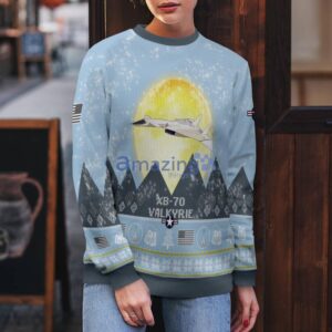 XB-70 Valkyrie XB70 Light Blue Aircraft Moonlight 3D Ugly Christmas Sweater Christmas Gift Product Photo 5