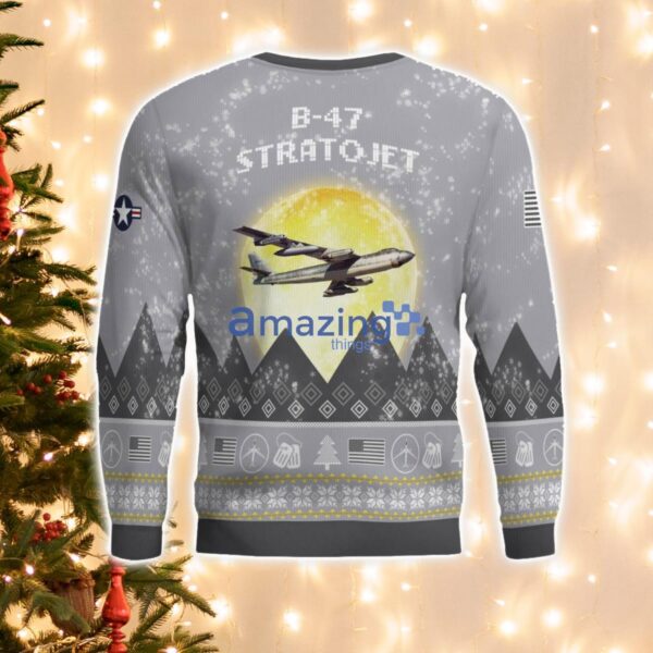 B-47 Stratojet B47 Aircraft Moonlight And Mountain Pattern Ugly Christmas Sweater Aircraft Lovers Christmas Gift Product Photo 3