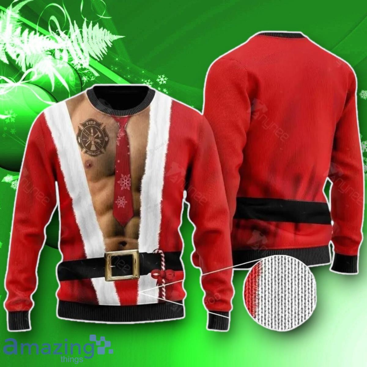 3 Packs Body With Firefighter Tattoos Christmas Ugly Sweater Impressive Gift image 3 Packs Body With Firefighter Tattoos Christmas Ugly Sweater Impressive Gift Product Photo 1