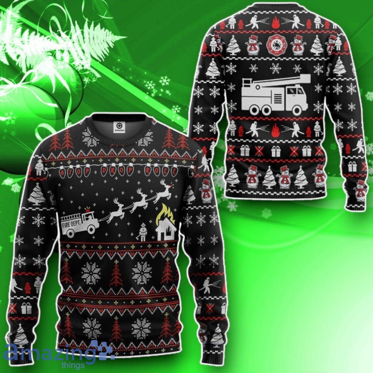 3D Firefighter FIRE DEPT Ugly Christmas Sweater Impressive Gift Custom Sweatshirt Apparel image 3D Firefighter FIRE DEPT Ugly Christmas Sweater Impressive Gift Custom Sweatshirt Apparel Product Photo 2