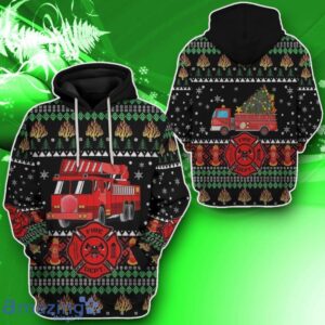 3D Firefighter Truck Ugly Christmas Sweater Impressive Gift Custom Hoodie Apparel image 3D Firefighter Truck Ugly Christmas Sweater Impressive Gift Custom Hoodie Apparel Product Photo 2