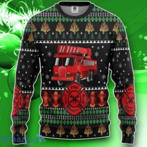 3D Firefighter Truck Ugly Christmas Sweater Impressive Gift Custom Sweatshirt Apparel Product Photo 1