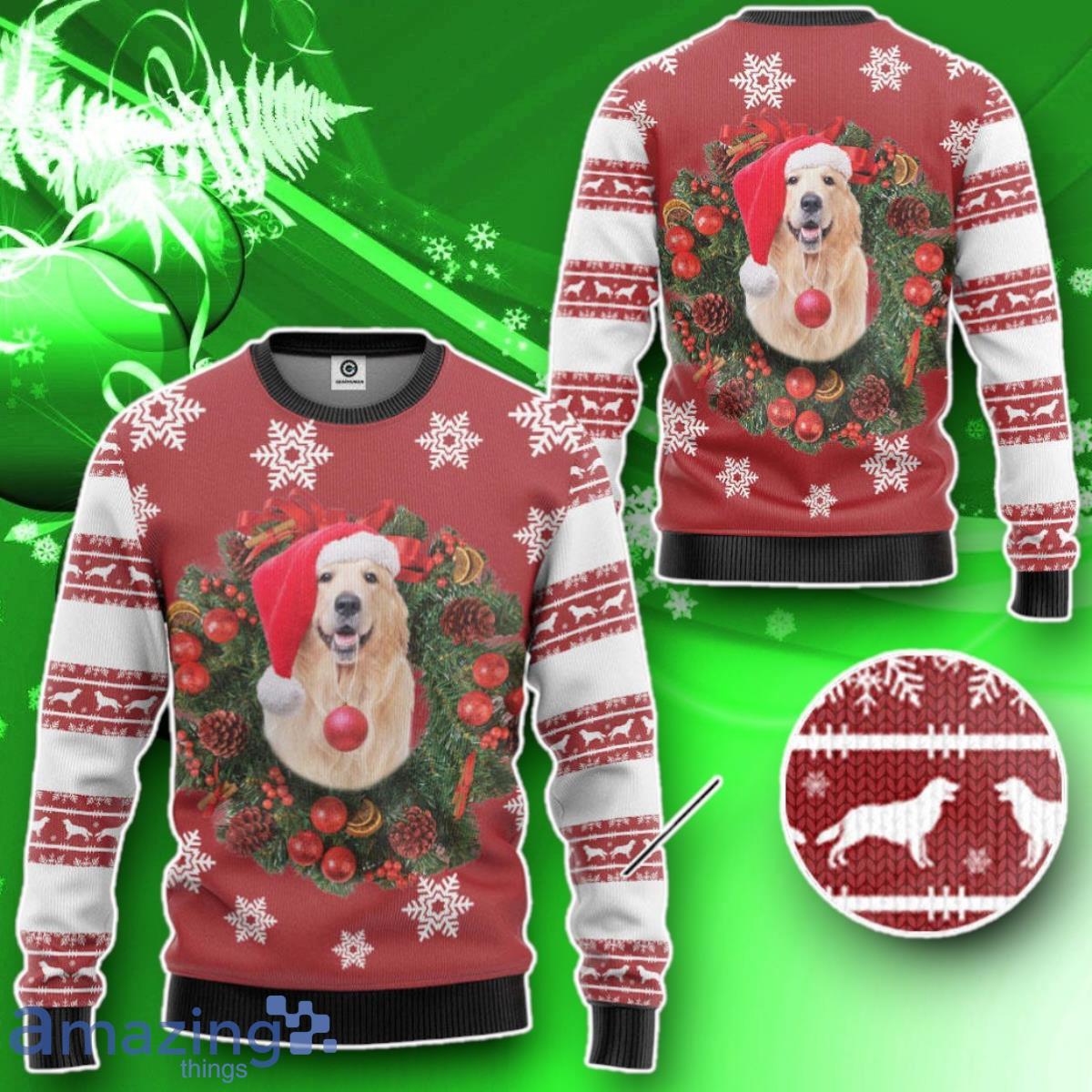 3D Golden Retriever Dog Custom Ugly Christmas Sweater Impressive Gift image 3D Golden Retriever Dog Custom Ugly Christmas Sweater Impressive Gift Product Photo 2