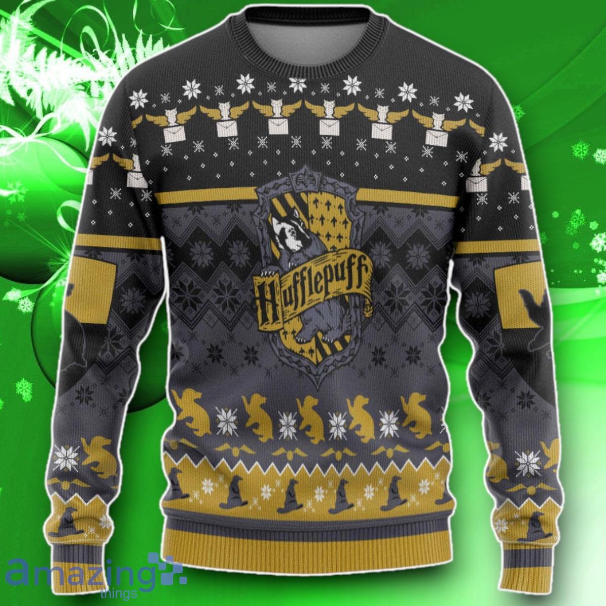 3D H.P Hufflepuff Ugly Christmas Custom Ugly Sweater Impressive Gift image 3D H.P Hufflepuff Ugly Christmas Custom Ugly Sweater Impressive Gift Product Photo 1