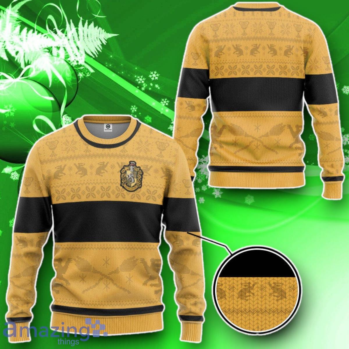 3D H.P Hufflepuff Ugly Christmas Edition Custom Ugly Sweater Impressive Gift image 3D H.P Hufflepuff Ugly Christmas Edition Custom Ugly Sweater Impressive Gift Product Photo 2