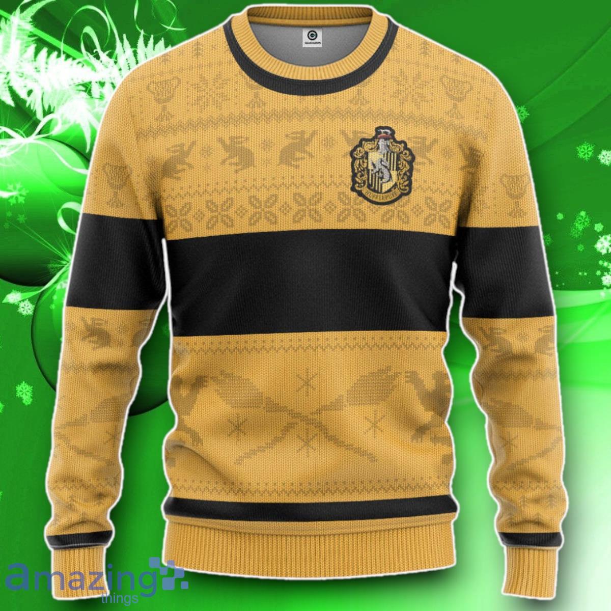 3D H.P Hufflepuff Ugly Christmas Edition Custom Ugly Sweater Impressive Gift image 3D H.P Hufflepuff Ugly Christmas Edition Custom Ugly Sweater Impressive Gift Product Photo 1