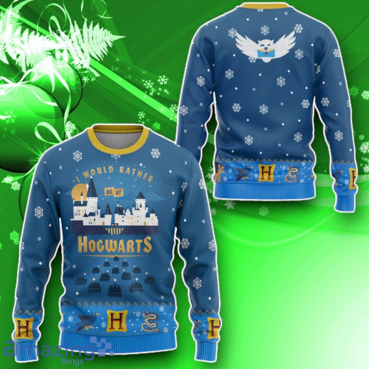 3D H.P Would Rather Be At Hogwarts Ugly Christmas Custom Ugly Sweater image 3D H.P Would Rather Be At Hogwarts Ugly Christmas Custom Ugly Sweater Product Photo 2
