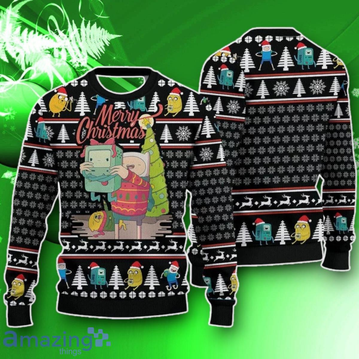 Adventure Time Ugly Christmas Sweater Impressive Gift Adventure Time Sweater image Adventure Time Ugly Christmas Sweater Impressive Gift Adventure Time Sweater Product Photo 1