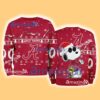 Alabama Crimson Tide NCAA Snoopy and Woodstock Cute Personalized Number Christmas Ugly Sweater New Gift Limited Edition