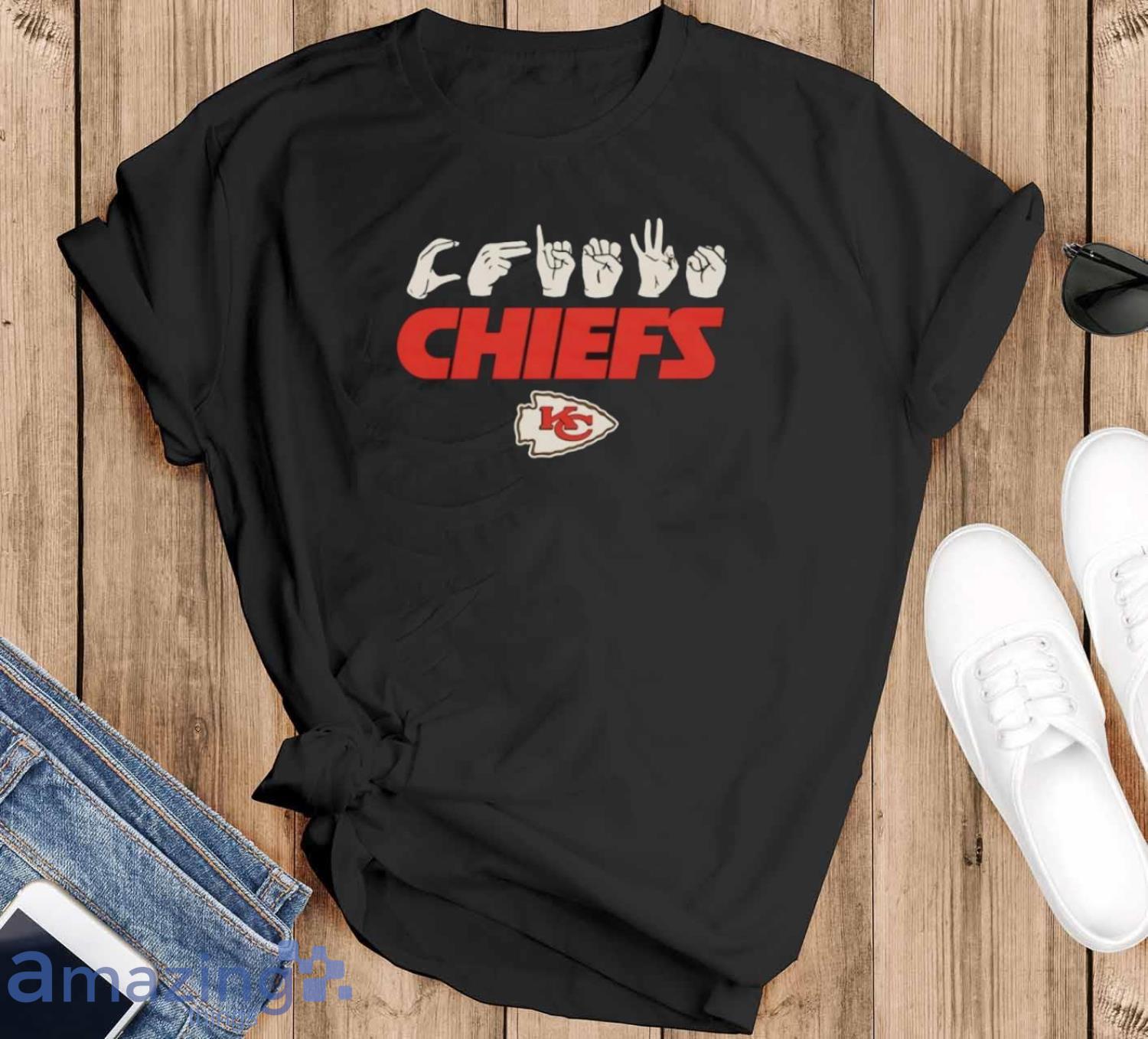 American Sign Language X NFL Kansas City Chiefs shirt image American Sign Language X NFL Kansas City Chiefs shirt - Black T-Shirt