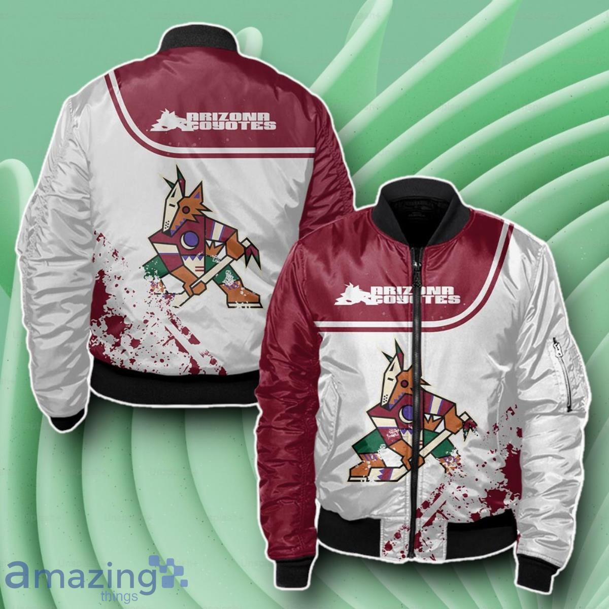 Arizona Coyotes Bomber 3D Beautiful Gift For Everyone image Arizona Coyotes Bomber 3D Beautiful Gift For Everyone Product Photo 1