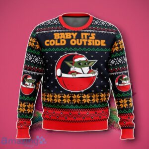 Baby Yoda It's Cold Outside Ugly 3D Sweater Unique Gift Product Photo 2