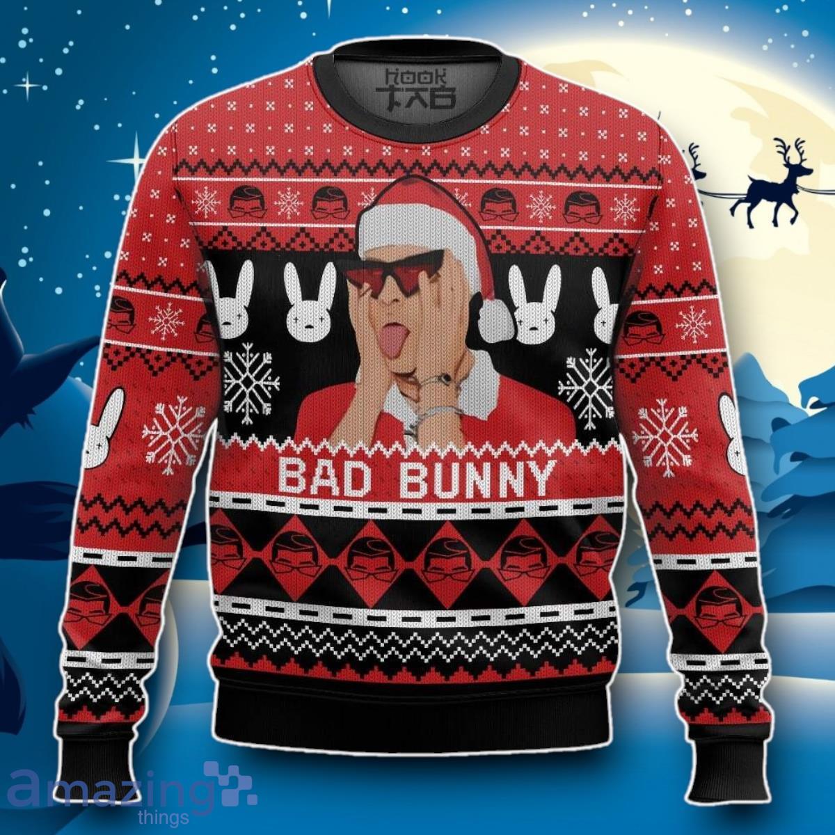 Bad Bunny Ugly 3D Sweater Impressive Gift image Bad Bunny Ugly 3D Sweater Impressive Gift Product Photo 1