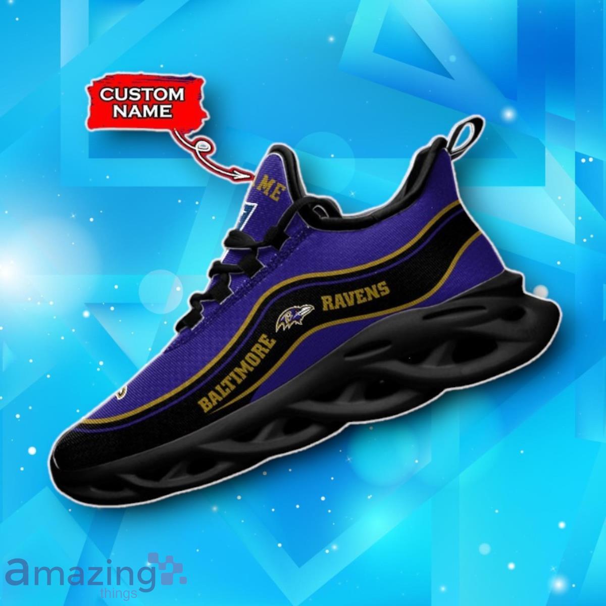 Baltimore Ravens Custom Name Max Soul Shoes Luxury Gift image Baltimore Ravens Custom Name Max Soul Shoes Luxury Gift Product Photo 2