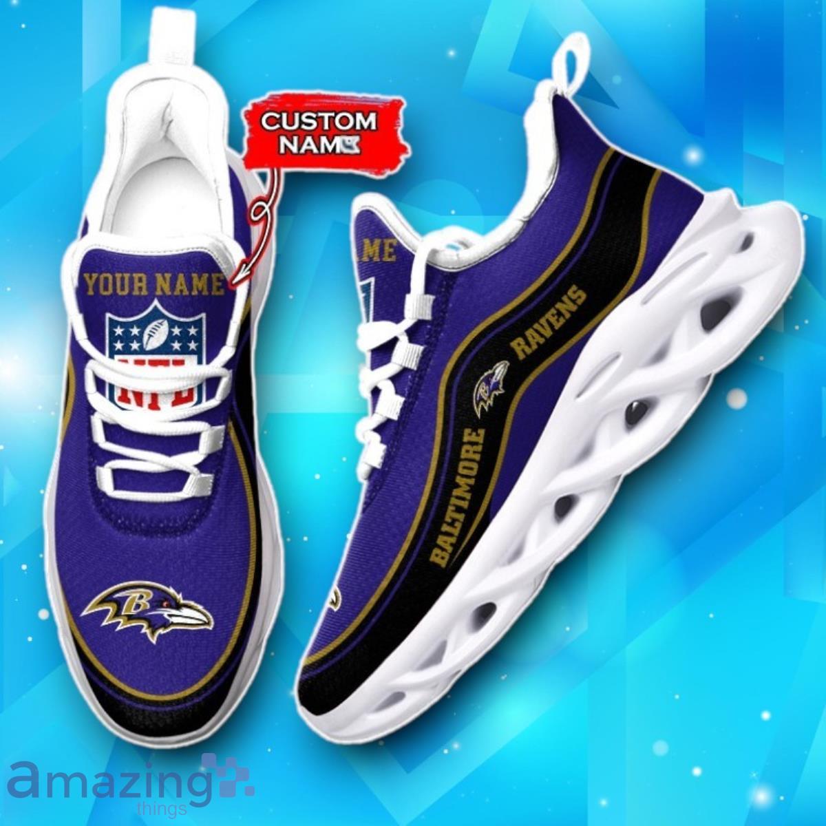 Baltimore Ravens Custom Name Max Soul Shoes Luxury Gift image Baltimore Ravens Custom Name Max Soul Shoes Luxury Gift Product Photo 1
