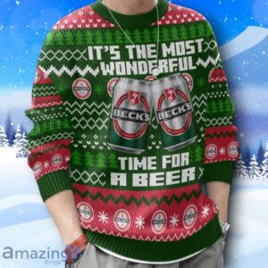 Beck’s It’s The Most Wonderful Time For A Beer Ugly Christmas Sweater New Design Product Photo 4